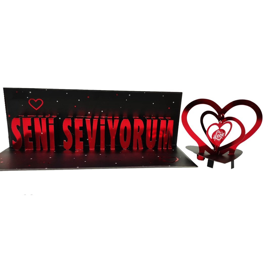 Seni Seviyorum 3d Pop Up Karti 30 Cm 14 Subat Sevgililer Gunu Dekorlari